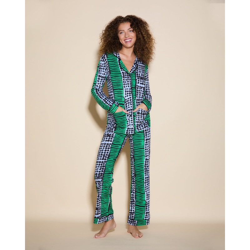 3 Pockets Long Sleeve Top & Pant Pajama Set Aggie XS