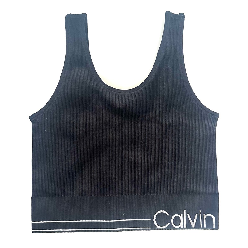 Black Ribbed Athletic Bralette – Small