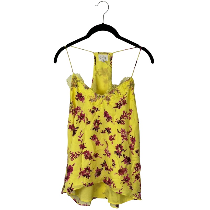 Floral Yellow Sleeveless Blouse – Size 4-6