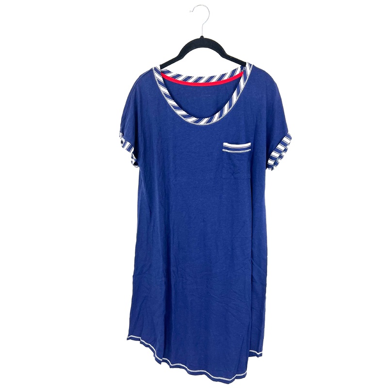 Navy Blue and Striped Nautical Nightgown – Small