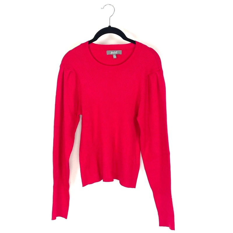 Red Fitted Ribbed Sweater – Medium