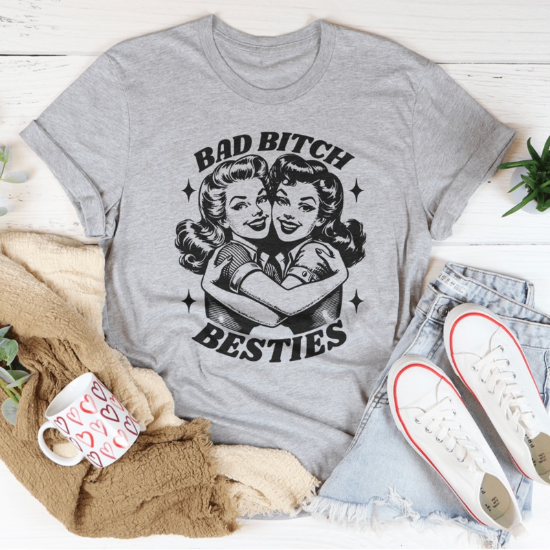 Bad B* Besties Tee Mustard S