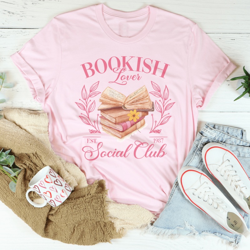 Bookish Lover Social Club Tee Black Heather S
