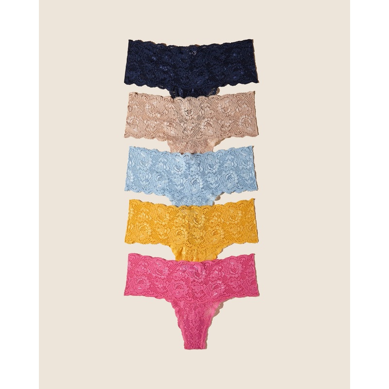 Comfie Tanga 5Er-Pack Navy Blue Rani Pink Aasmani Ble Taaja Mango Sette S/M