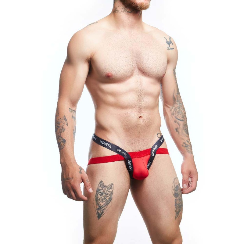 Good Devil Sexy Men Jockstrap GDE074 S Black