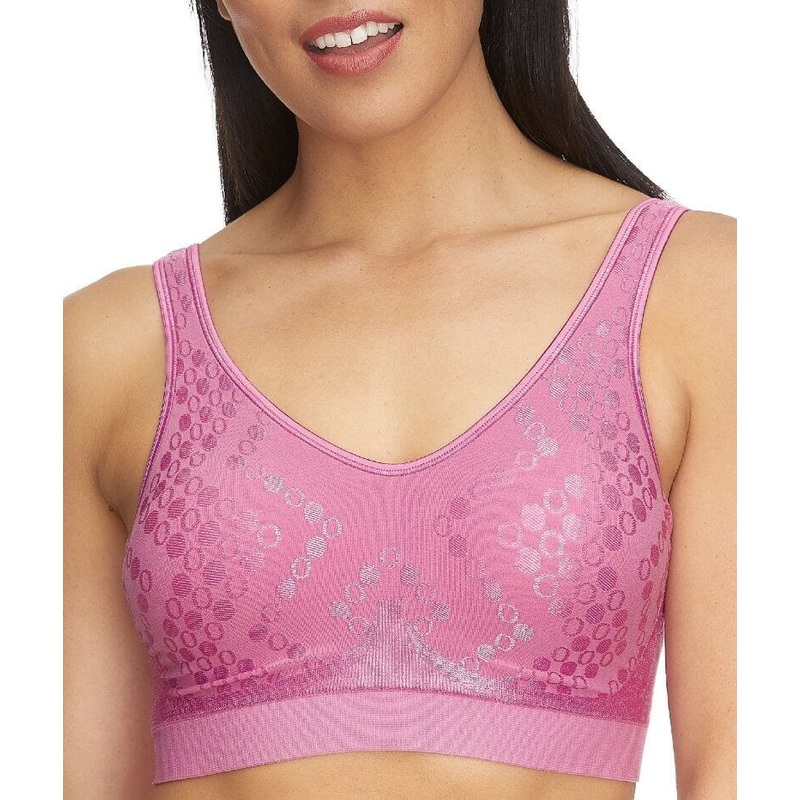 Playtex Comfort Revolution Contour Dot Wire Free Bra – Purple Shade Dot S