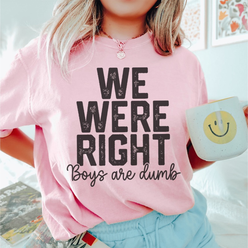 We Were Right Boys Are Dumb Tee Pink S