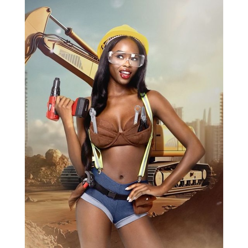 Work It Construction Hottie Small Brown/Blue