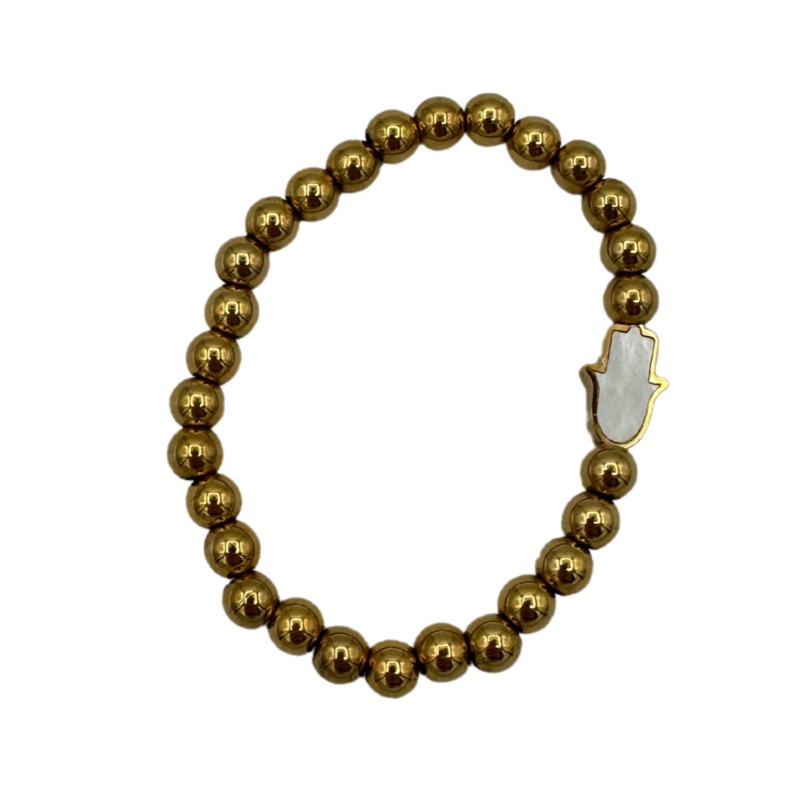 Beaded Gold Hand Pendant Bracelet