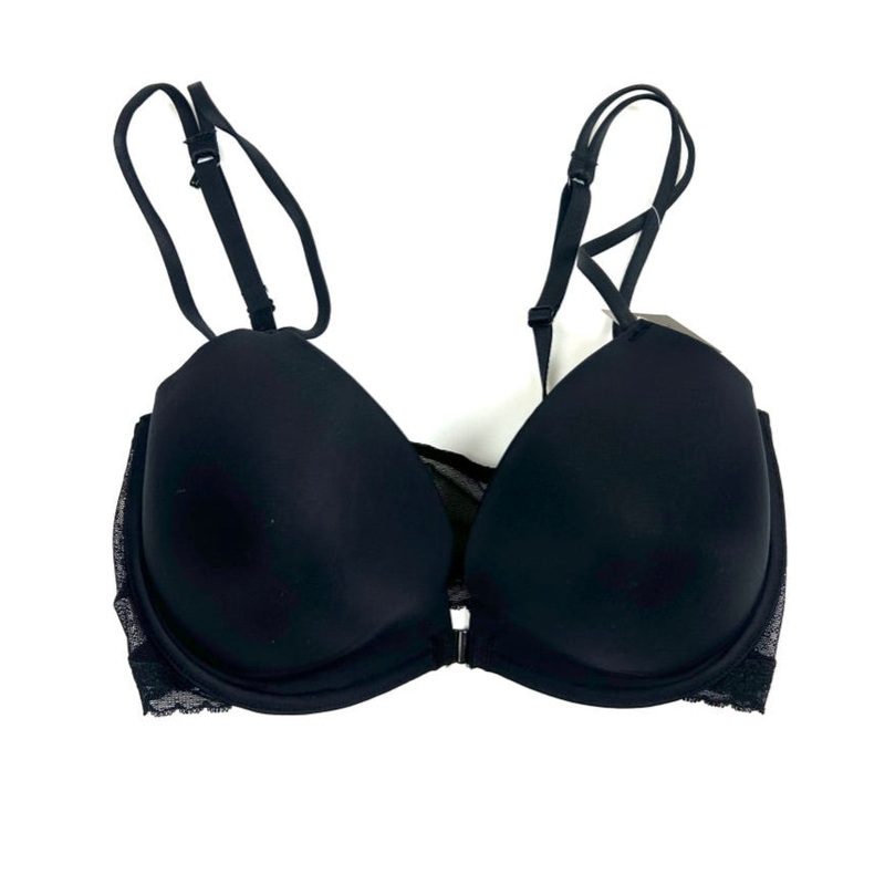 Black Front Clasp Push Up Bra – Size 34DD