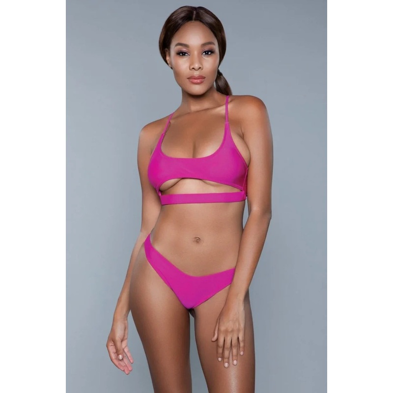 Delores Designer Two-Piece Swimsuit Hot Pink XS