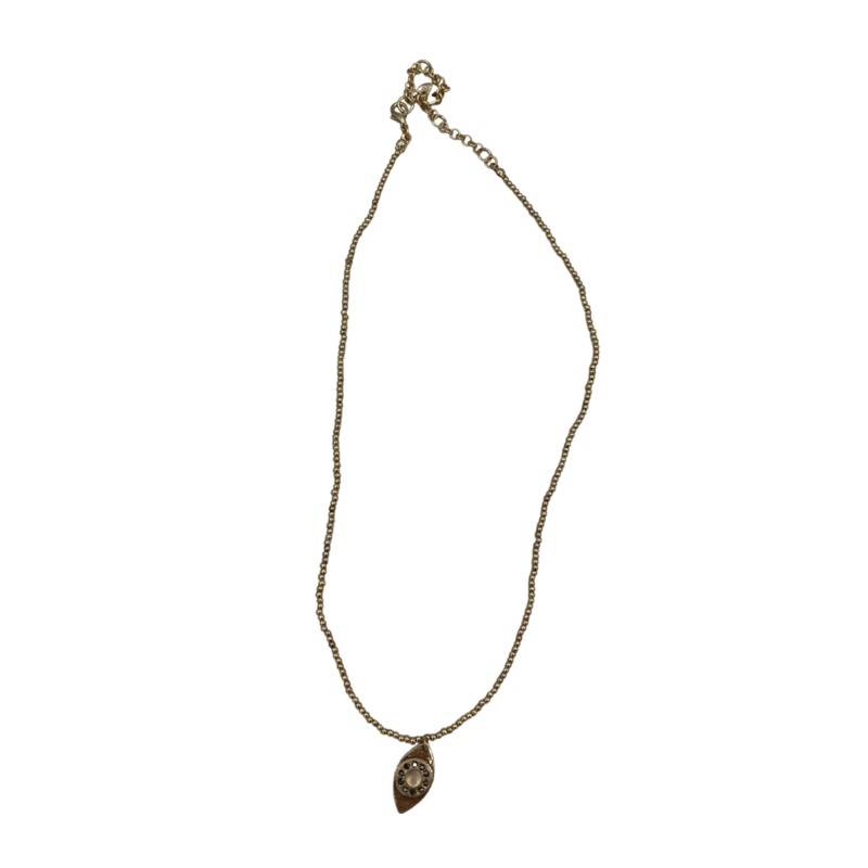 Gold Opal Charm Necklace