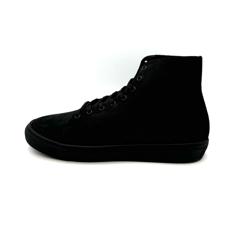 MENS Black Matte Leather High Top Sneaker – Size 8.5
