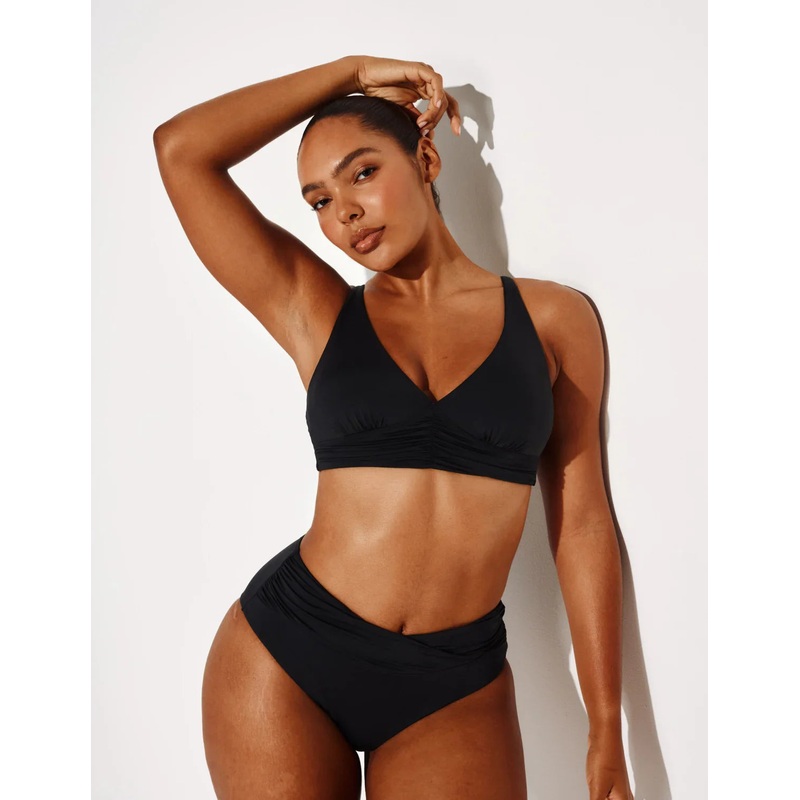 Ruched Bikini Bottom Chartreuse XS