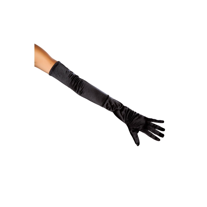 Stretch Satin Gloves One Size Black