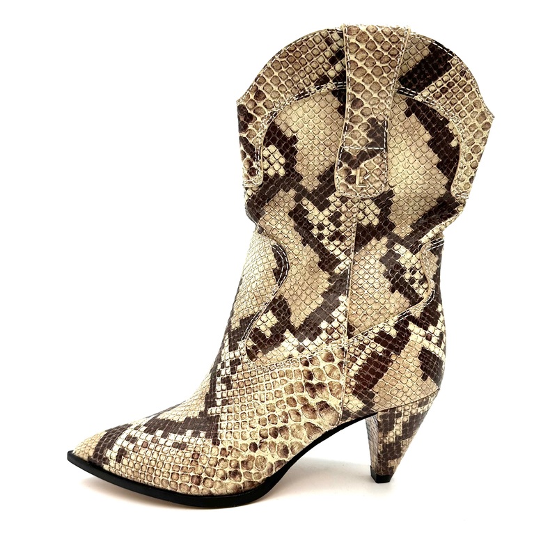 Tan Snake Print Cowboy Boot – Size 6.5 and 10 6.5