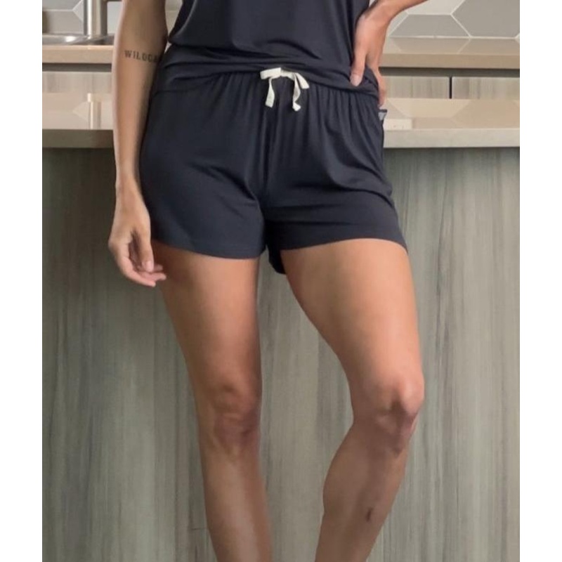 Womens Bamboo Lounge Shorts Small Heather Grey