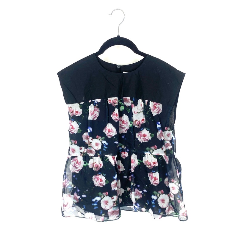 Black Floral Blouse – Small Small