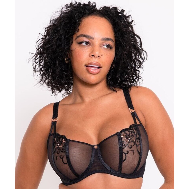 Scantilly Ornate Balcony Bra – Black 30DD/E