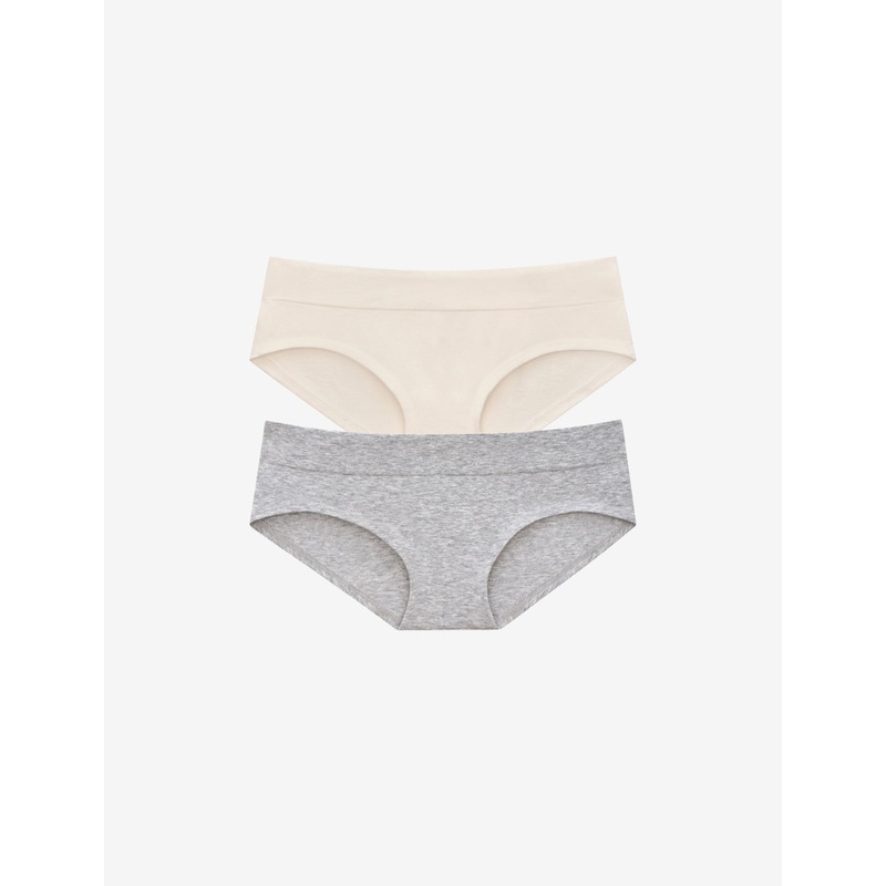 Seamless Cloud Cotton Hipster – 2 Pack seasalt-heather-gray XS