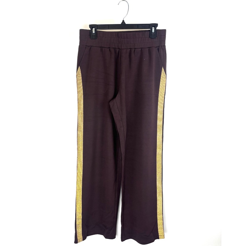 Brown with Gold Side Stripe Pants- Size 6/8