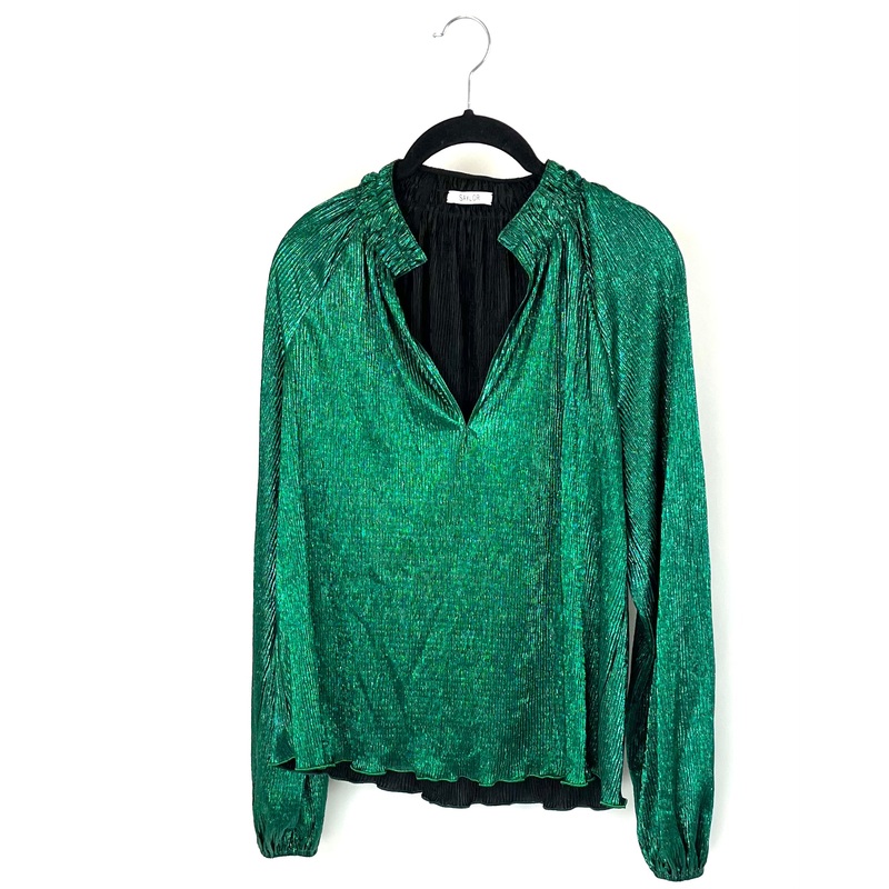 Green Metallic Blouse – Small