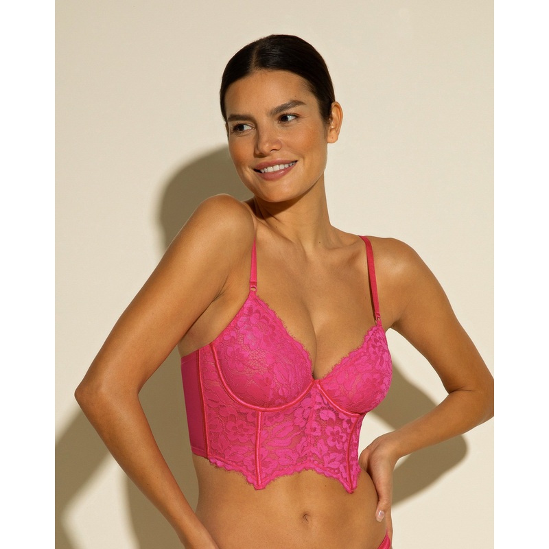 Longline BH Mit Bgeln Flori Pink 70B
