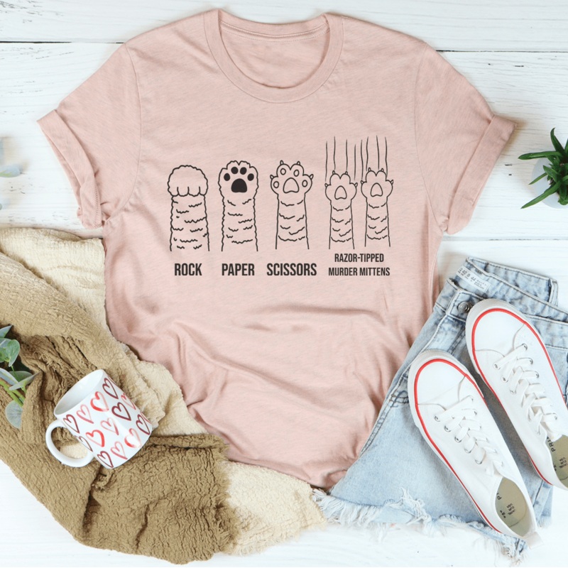Rock Paper Scissors Tee Black Heather S