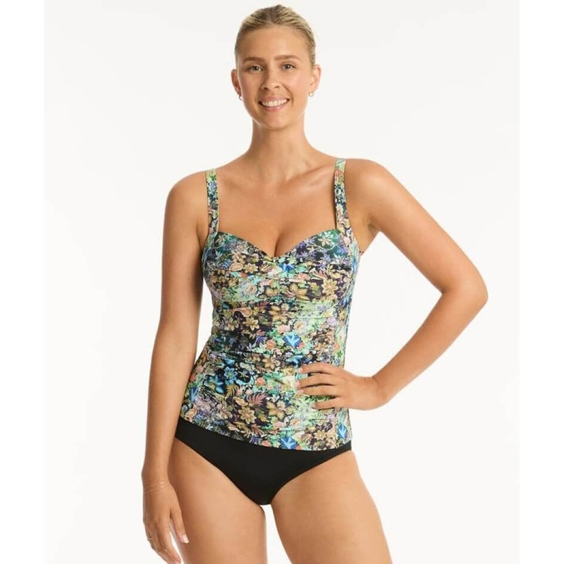 Sea Level Wildflower Twist Front A-DD Cup Singlet Top – Sea 4