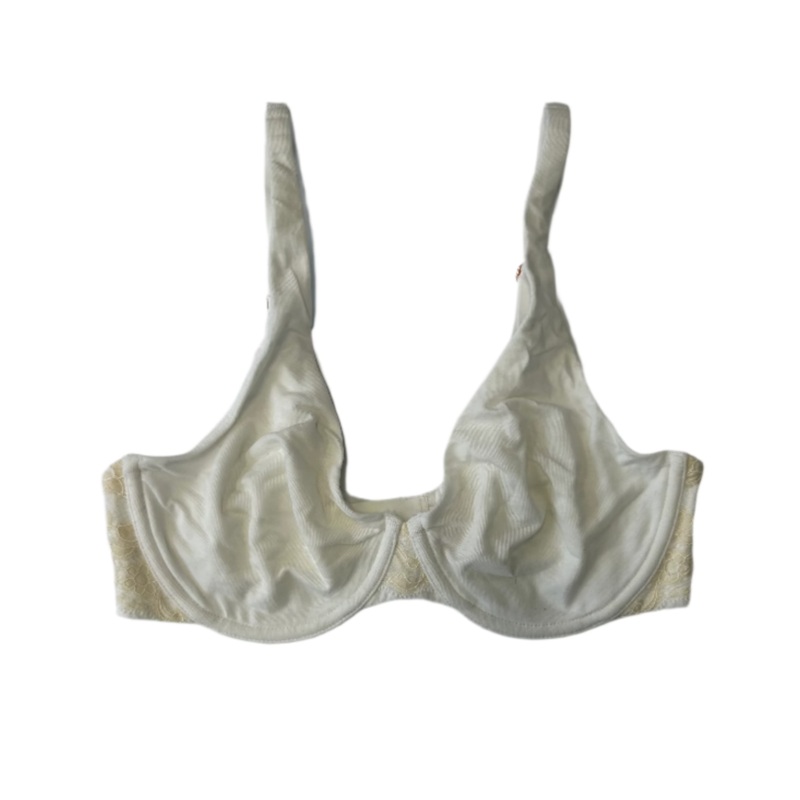 White Lingerie Bralette With Cream Lace Detail – 34C