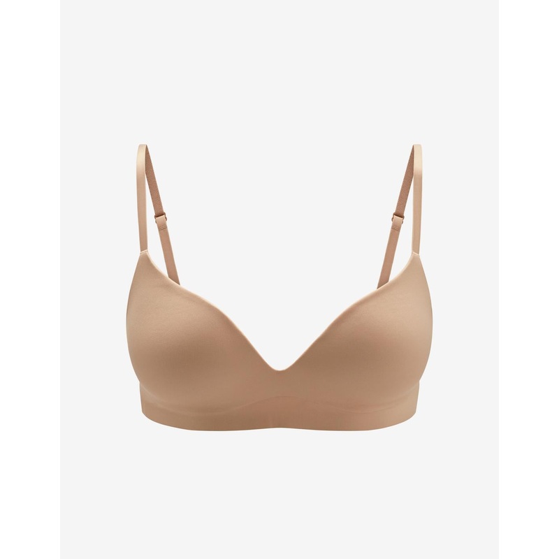 Zero Edge Wireless Push-Up Bra taupe 30B