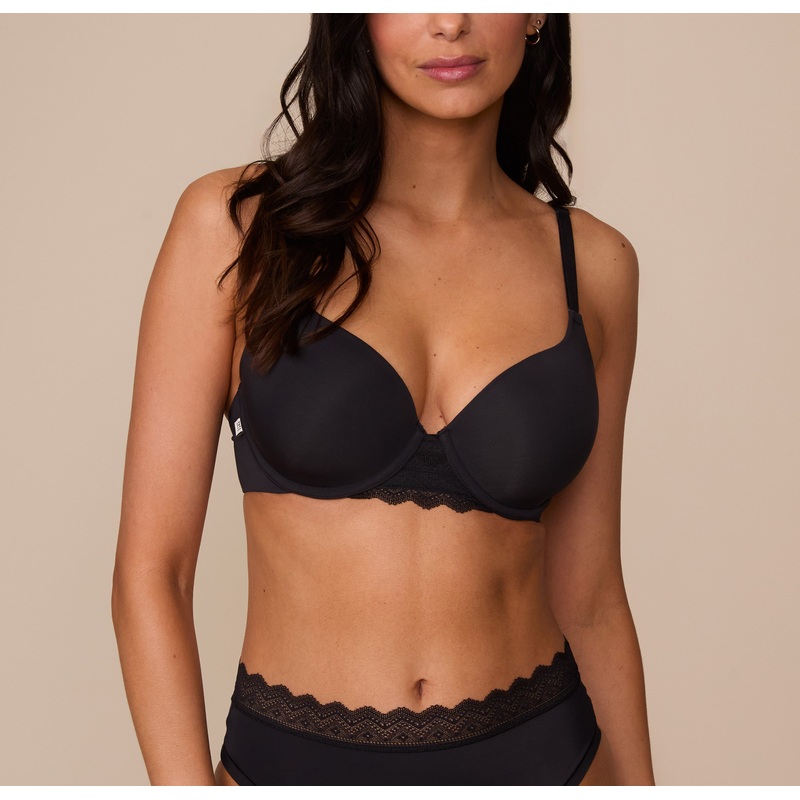 Base Lace T-Shirt Bra – Black Black 32 A