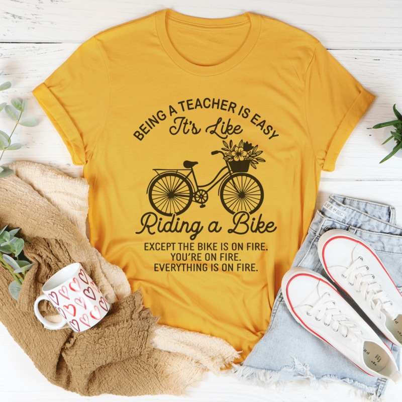 Being A Teacher Is Easy Tee Black Heather S