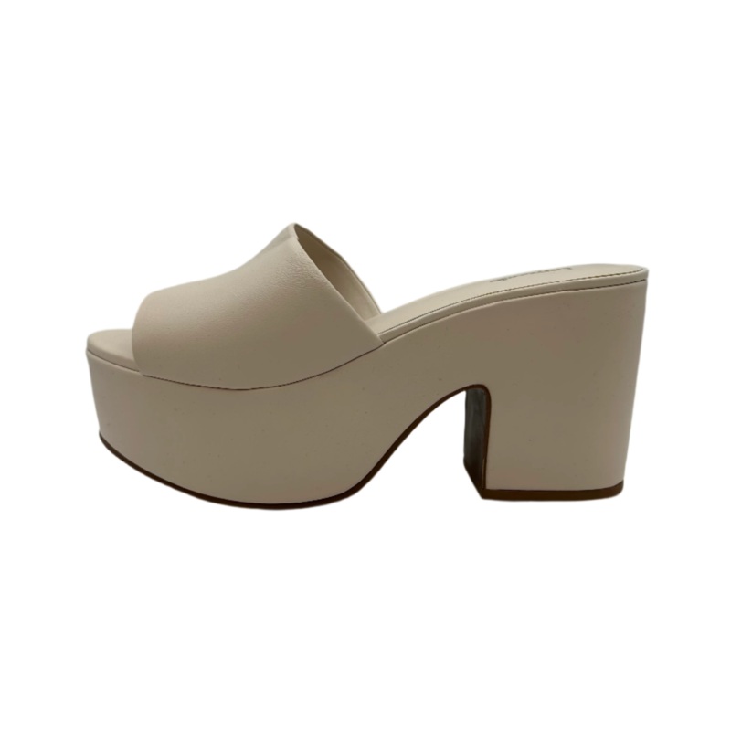 Cream Leather Platform Sandal – Size 6.5, 7, 9.5, and 10 6.5