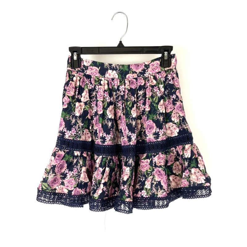 Linen Floral Skirt – Extra Extra Small – Small Extra Extra Small