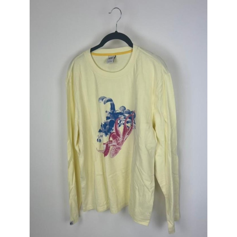 MENS Pastel Yellow Squid Graphic Long Sleeve – Medium