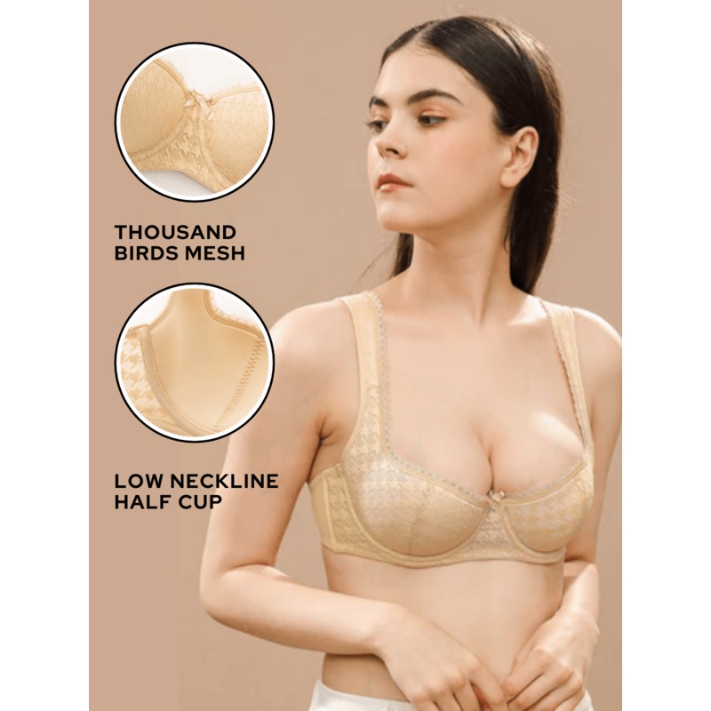Push Up Balconette Half Cup Underwire Bra Nude 32B/70B