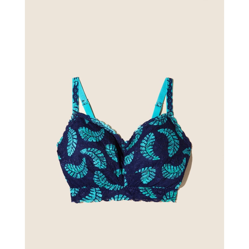 Ultra Curvy Sweetie Bralette Leaf/Bright Teal XS