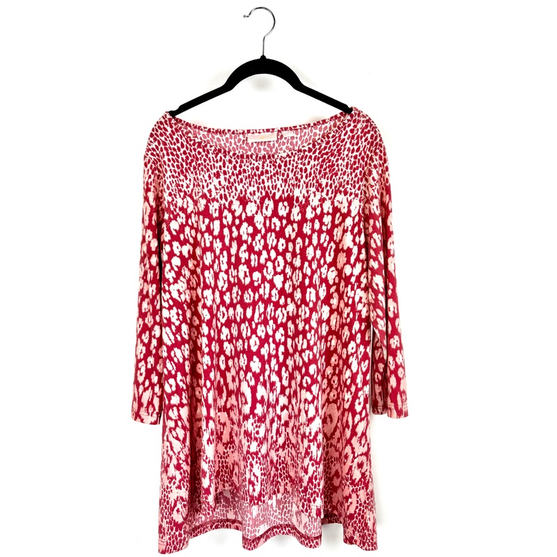 Pink Animal Print Long Sleeve Top- Size 8/10