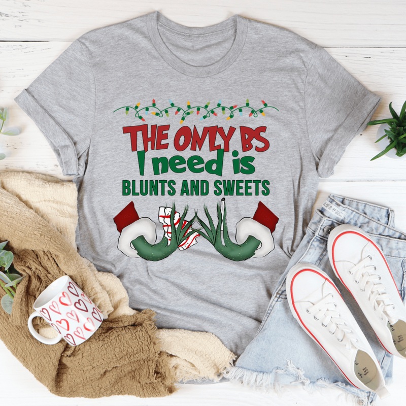 The Only BS I Need Christmas Tee Athletic Heather S