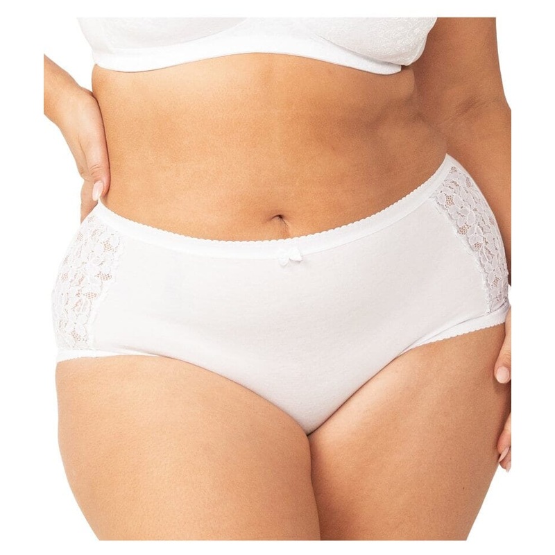 Triumph Cotton & Lace Full Brief – White M