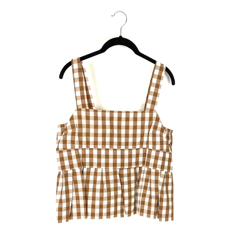 Brown Plaid Cropped Top – Large