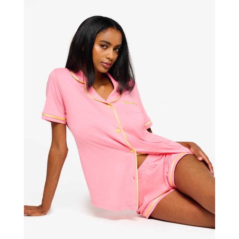 Conjunto De Pijama Con Camisa De Manga Corta Y Pantalones Cortos Passiflora/Limoncello XS
