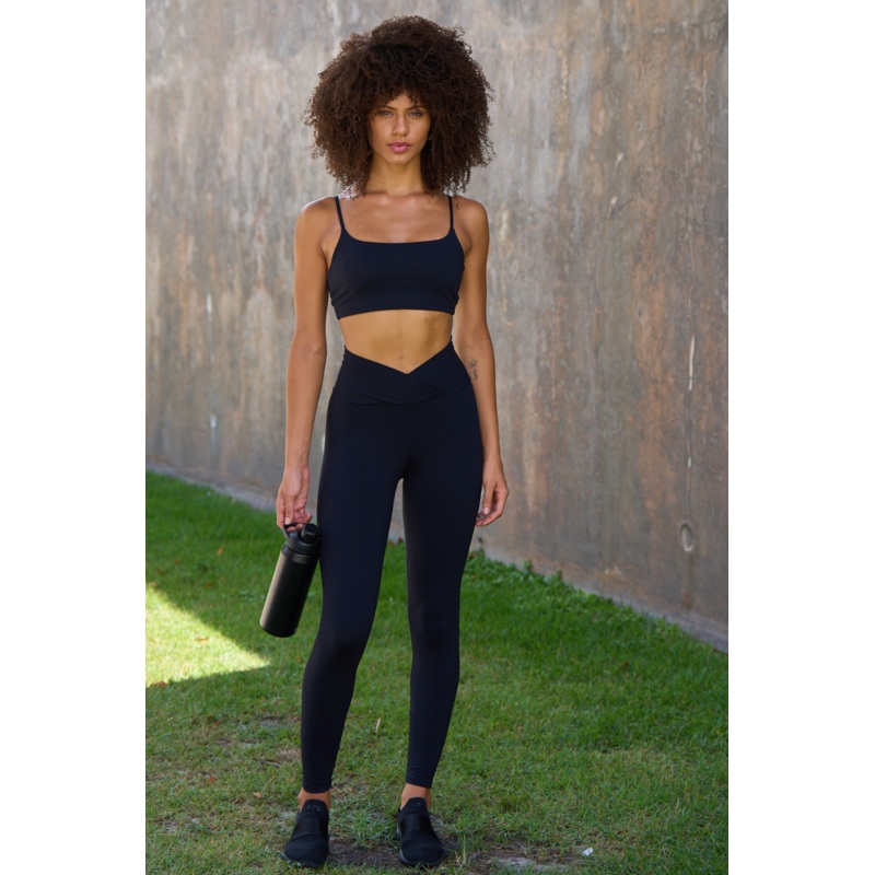 DANIELLA BLACK V Fold Activewear Legging XS