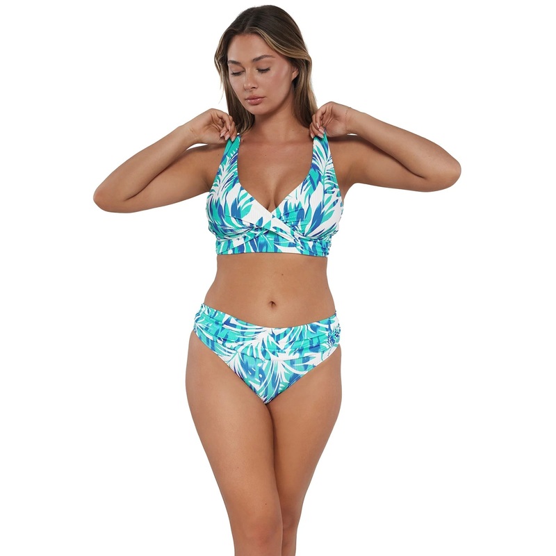 Sunsets Elsie Bikini Top 32D/34C Sea Breeze Sandbar Rib