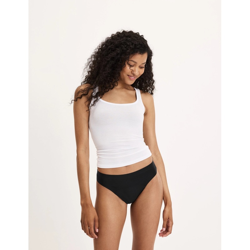 Teen Leakproof UltraThin No-Show Thong Black XXS