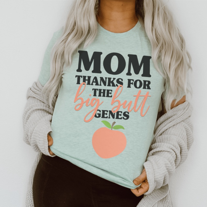 Thanks Mom Tee Heather Prism Dusty Blue S