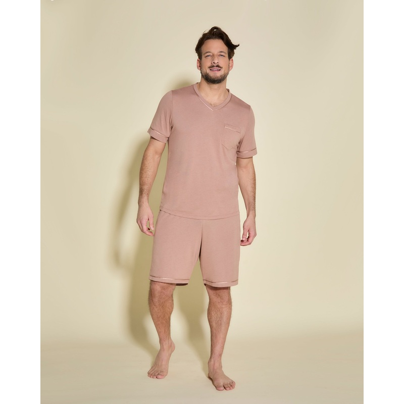 Conjunto De Pijama Para Hombre Con Camisa De Manga Corta Y Pantalones Cortos India/India S