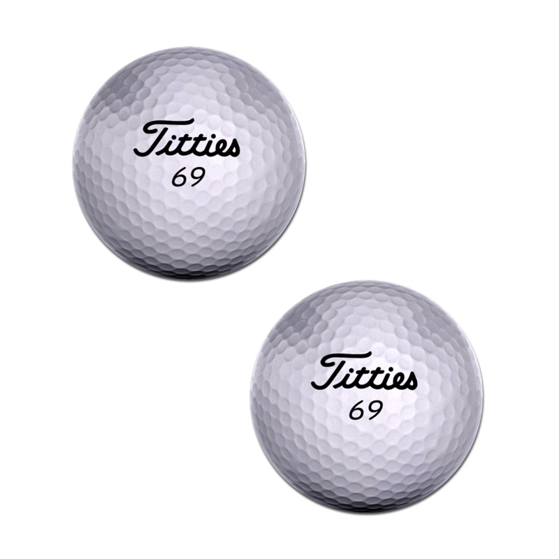 Golfball Pasties ‘Titties’ Logo Golfing Nipple Covers by Pastease