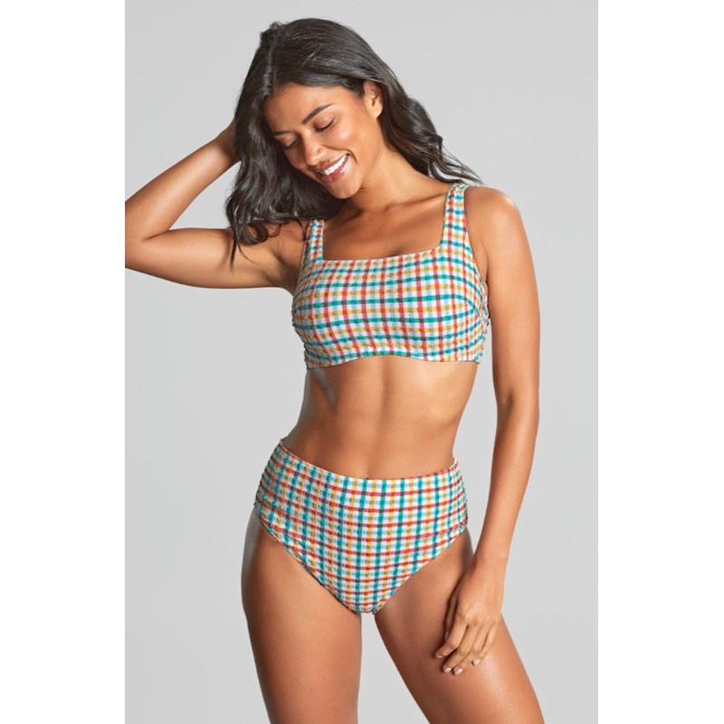 Panache Seersucker Gina Square Neck Bikini Top 32G Seersucker Multi